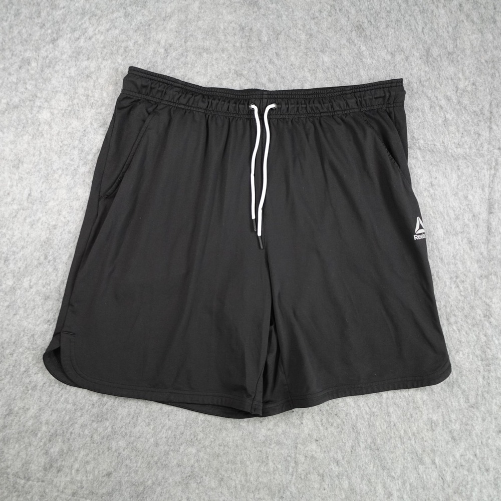 Reebok Shorts Mens 2XL Black Performance Athletic Gym Workout Active 8"